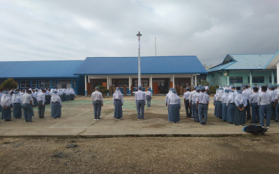 Upacara Pertama di Tahun Ajaran Baru SMKN 1 Kolaka Timur